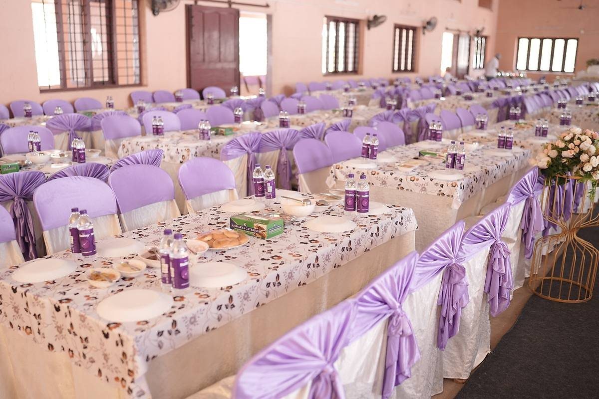 Decorated banquet hall